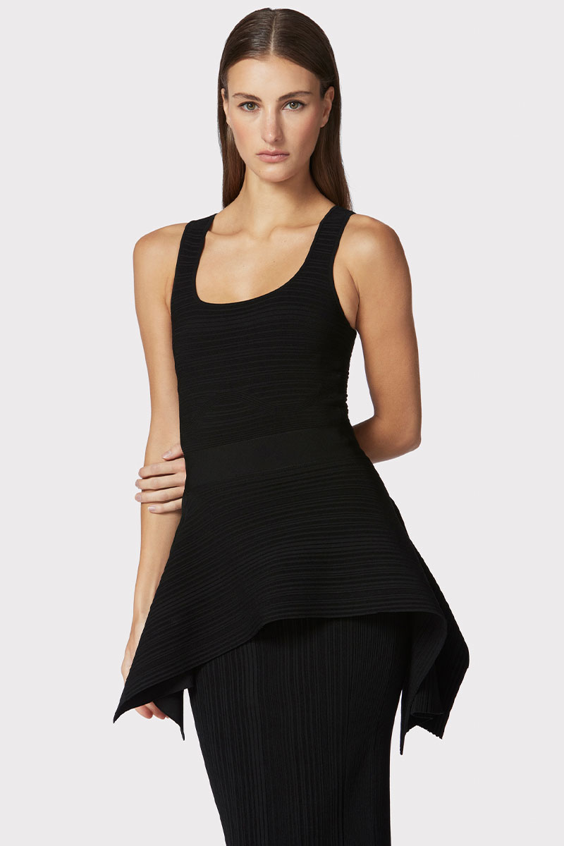 CC 10474 TOP VARIEGATED RIB PEPLUM HERVE LEGER NEGRU G1.jpg