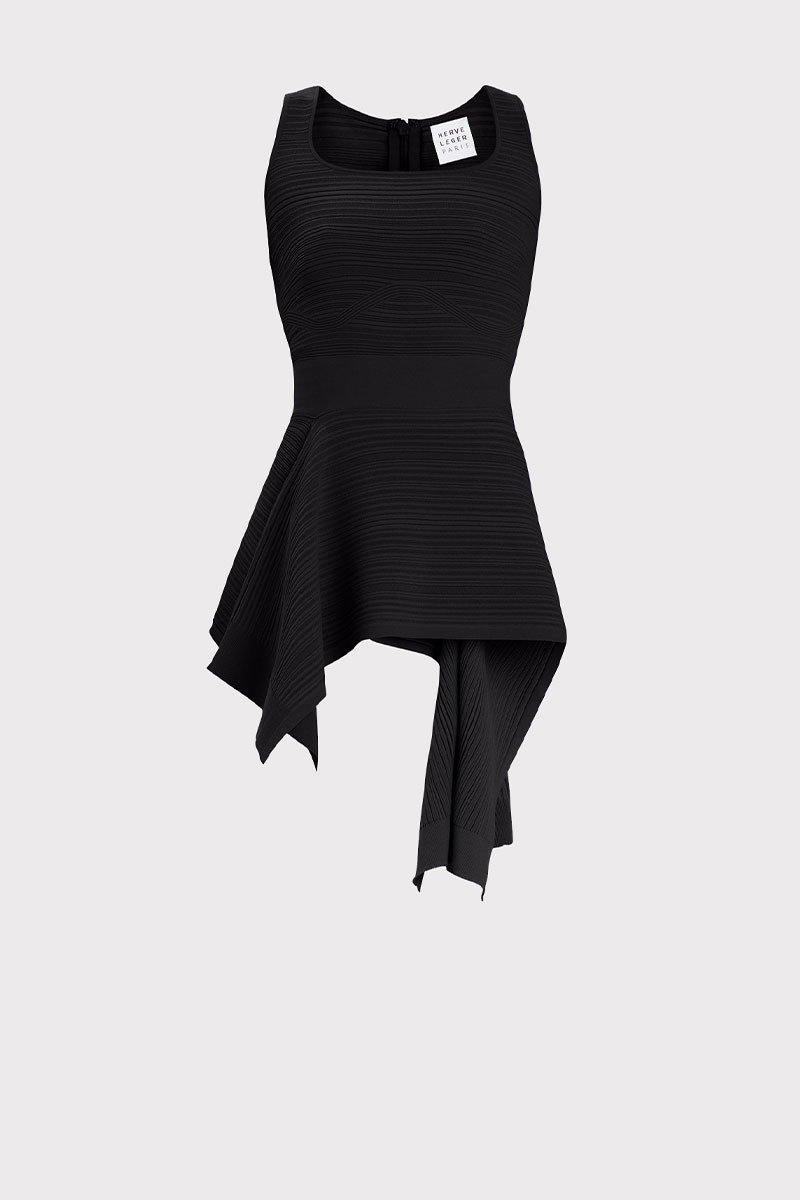 CC 10474 TOP VARIEGATED RIB PEPLUM HERVE LEGER NEGRU G2.jpg