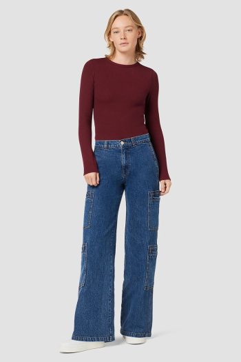 CC 14550 JEANS WELT POCKET CARGO WIDE LEG HUDSON ALBASTRU G1.jpg