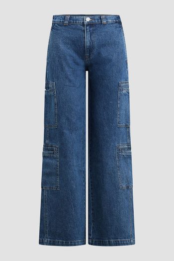 CC 14550 JEANS WELT POCKET CARGO WIDE LEG HUDSON ALBASTRU G3.jpg