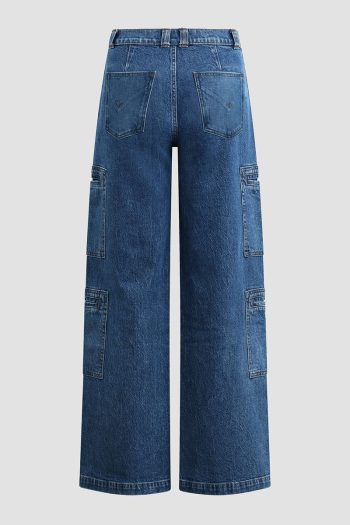 CC 14550 JEANS WELT POCKET CARGO WIDE LEG HUDSON ALBASTRU G4.jpg