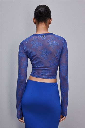 CC 16141 BLUZA CROP DIN DANTELA PATRIZIA PEPE ALBASTRU ROYAL G2.jpg