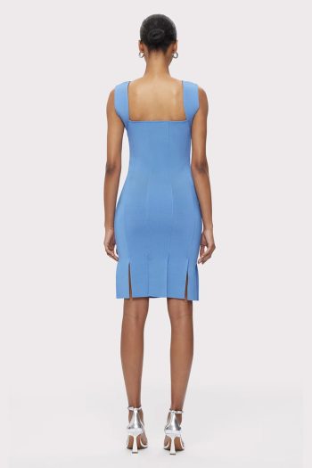 CC 18605 ROCHIE CARWASH BANDAGE MINI DRESS W BUCKLE HERVE LEGER ALBASTRU G2.jpg