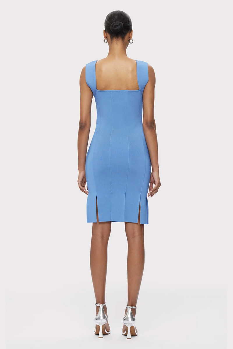 CC 18605 ROCHIE CARWASH BANDAGE MINI DRESS W BUCKLE HERVE LEGER ALBASTRU G2.jpg