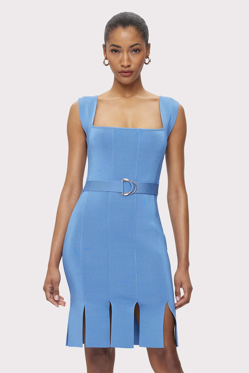 CC 18605 ROCHIE CARWASH BANDAGE MINI DRESS W BUCKLE HERVE LEGER ALBASTRU G3.jpg