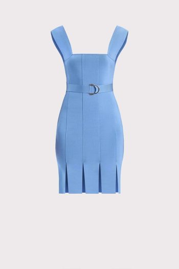 CC 18605 ROCHIE CARWASH BANDAGE MINI DRESS W BUCKLE HERVE LEGER ALBASTRU G4.jpg