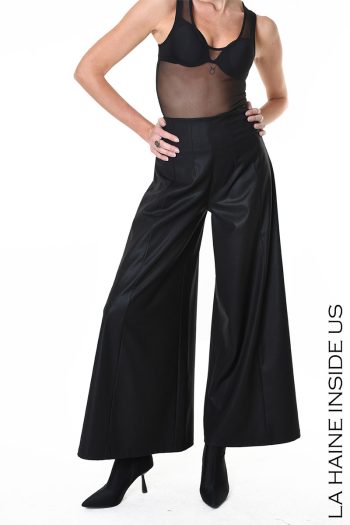 CC 19460 PANTALONI OVER FLUIDO LAMINATO LA HAINE INSIDE US NEGRU G1.jpg