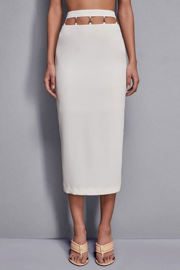 CC 26555 FUSTA CU DECUPAJ IN TALIE PATRIZIA PEPE ALB G2.jpg