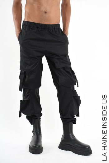 CC 27623 PANTALONI LARGI CARGO LA HAINE INSIDE US NEGRU G1.jpg